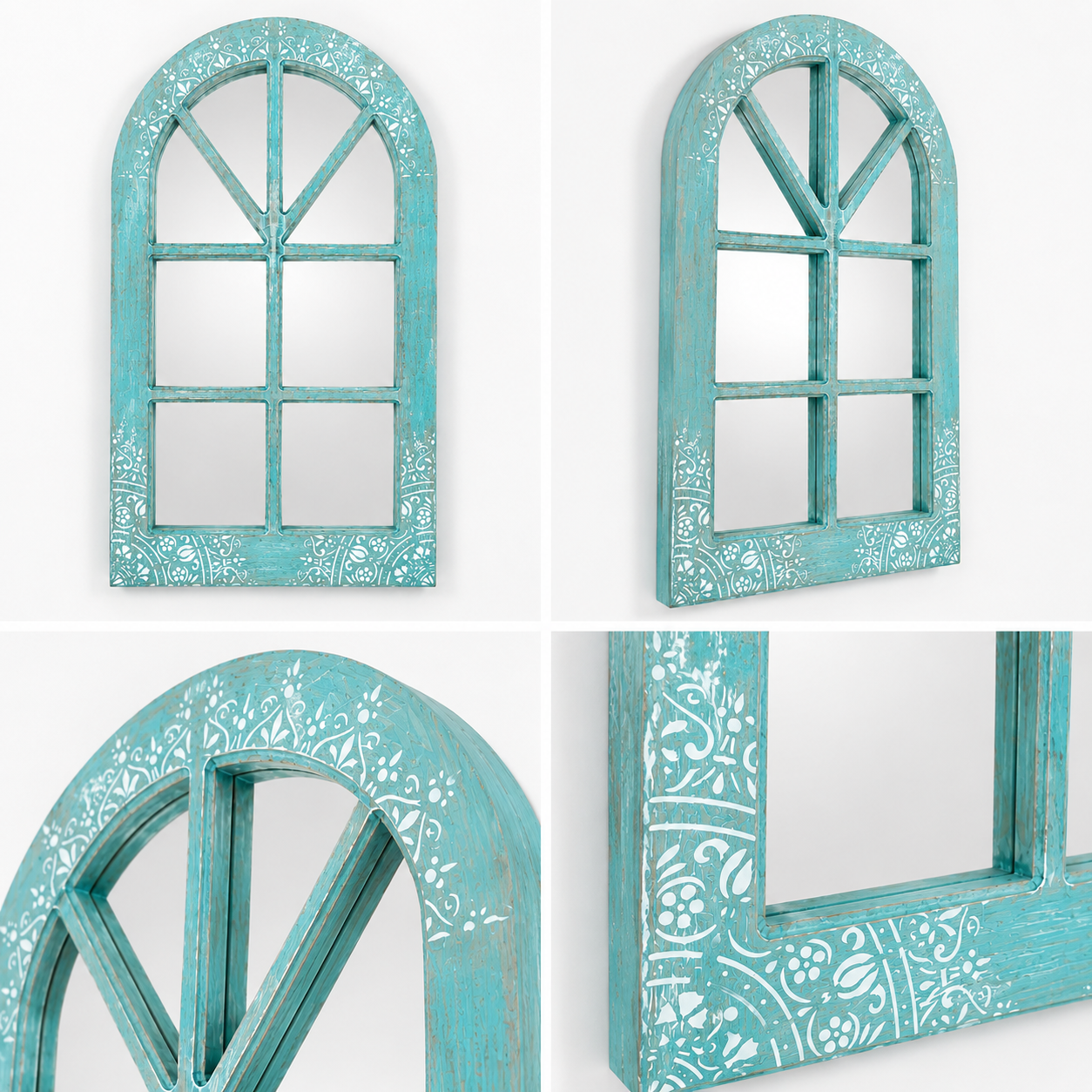 Espejo Ventana Turq. mix